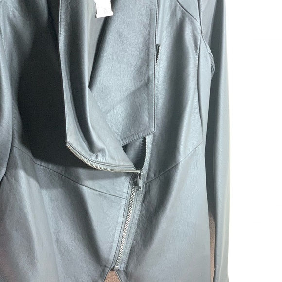 NWT Vegan Textured Grey BB Dakota Leather Jacket - Picture 3 of 5
